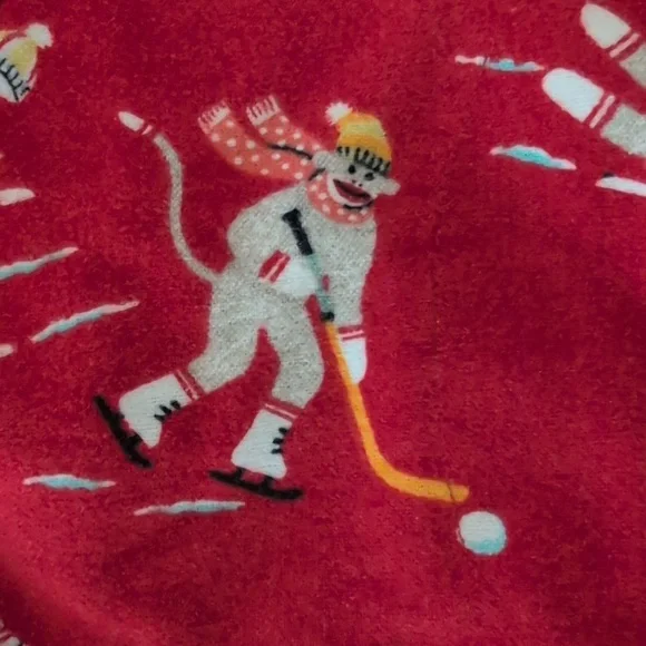 Nick & Nora Sock Monkey Pajama Set Size M - Picture 5 of 8